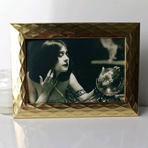 Vintage Gypsy Wiccan Fortune teller Crystal ball, Victorian gypsy Woman Art - Picture 4 of 8